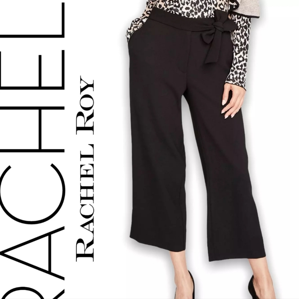 Rachel Roy Sash Tie Cropped Wide Leg Pants Size 4